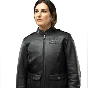 NWT Harley-Davidson Amalgam Modular System Captains Leather Jacket Womens Sz XL